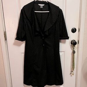 Peter Nygard Black 3/4 Length Jacket, Size 14, stretchy fabric